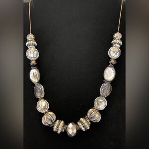 Art glass style NY signed necklace